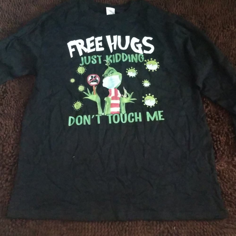 Child's large Grinch social distancing long sleeve